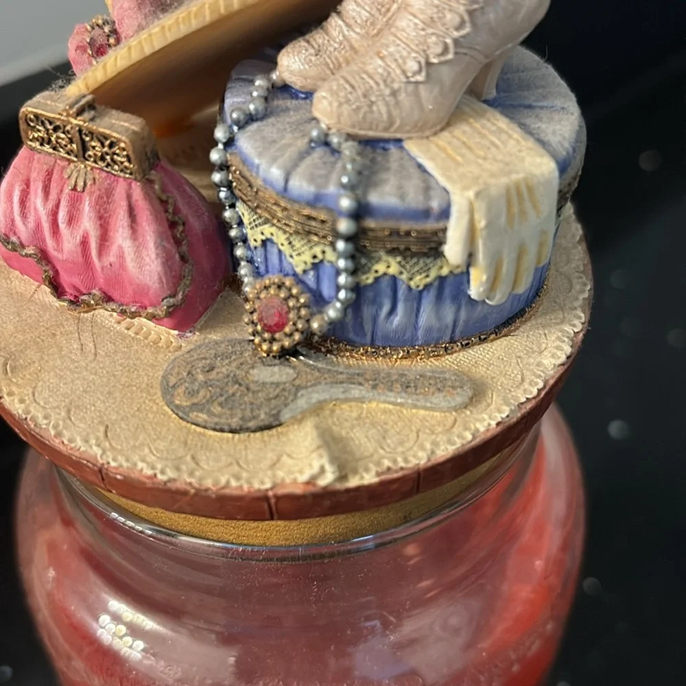 Vintage Yankee Candle Victorian Shabby Chic Hat, Gloves, Feminine Candle Topper - Picture 6 of 10